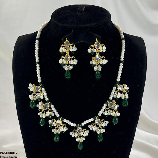 SH00012 SDQ Pearl Drop Necklace Set - PNSH
