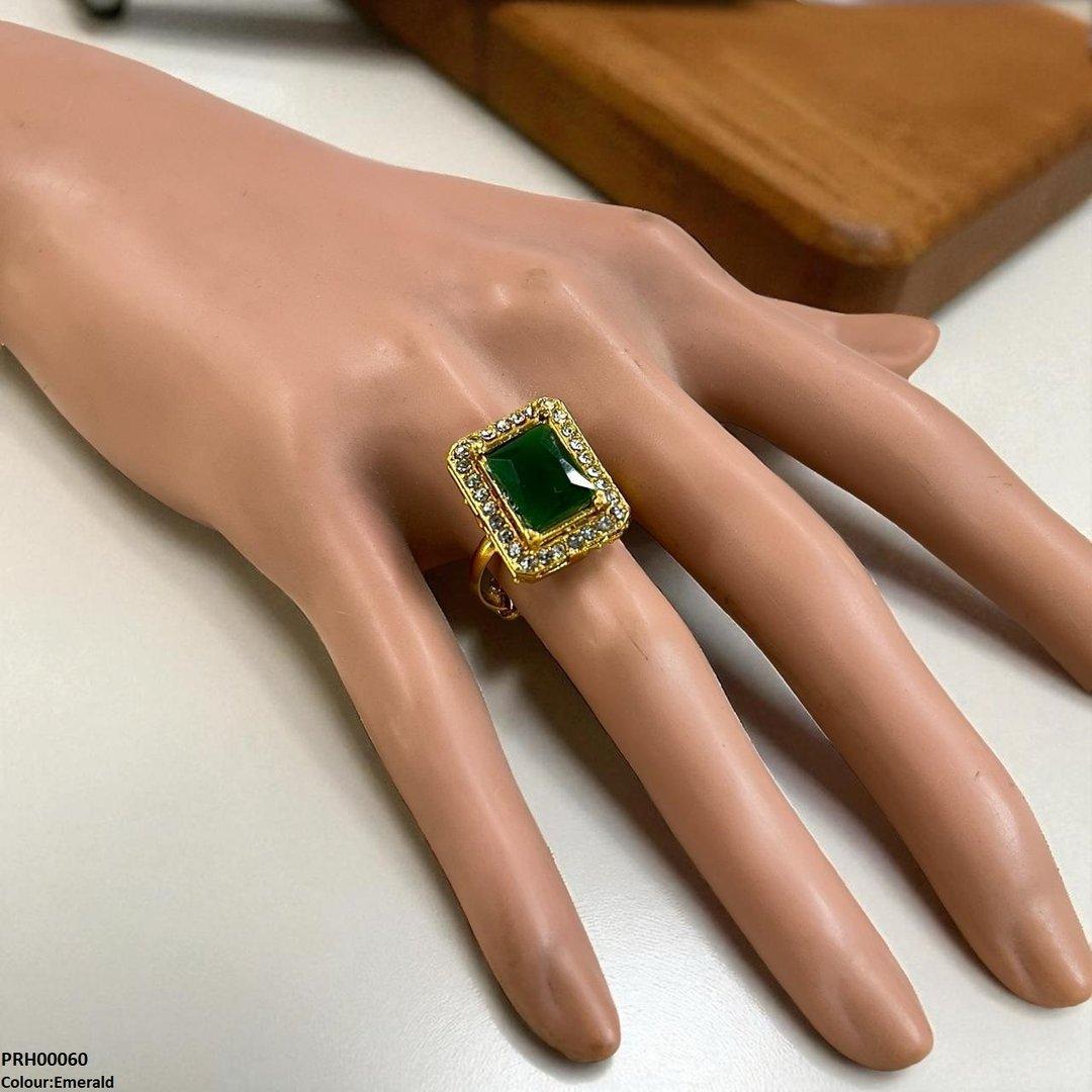 H00060 FRN Square Stone Ring Adjustable - PRH