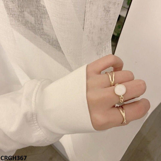 GH367 LSH 3 Painted Cuts Rings Adjustable
