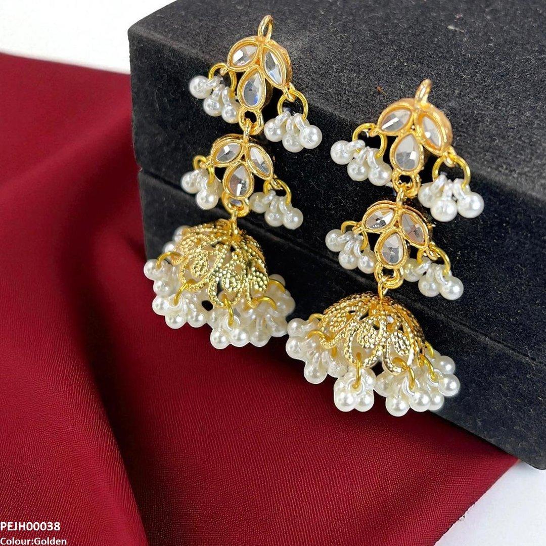 H00038 SDQ Tear/Pearl Drop Jhumki - PEJH