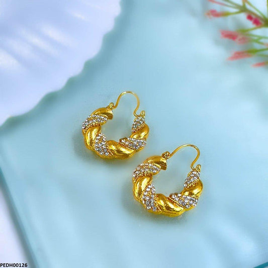 DH00126 MZM Twisted Drop Earrings - PEDH