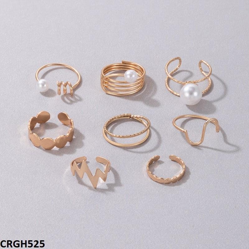 GH525 YYE Pearl/Curved 8 Midi Rings