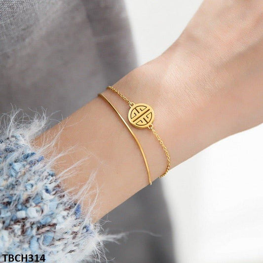 CH314 DGF Layered hand Bracelet Adjustable
