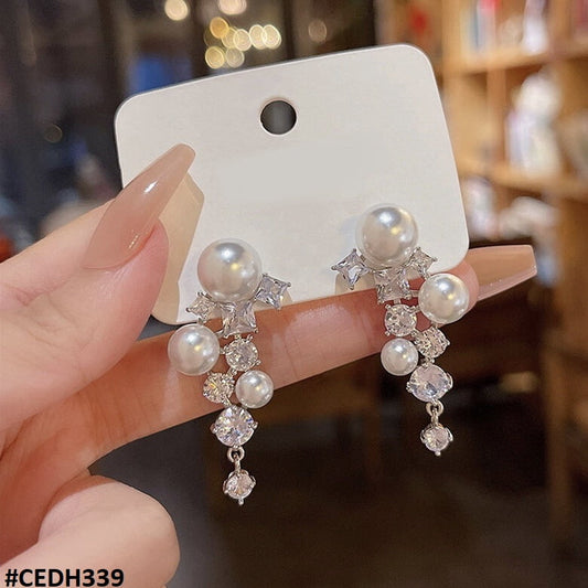 DH339 SYB Pearl Ear Drop Earrings Pair