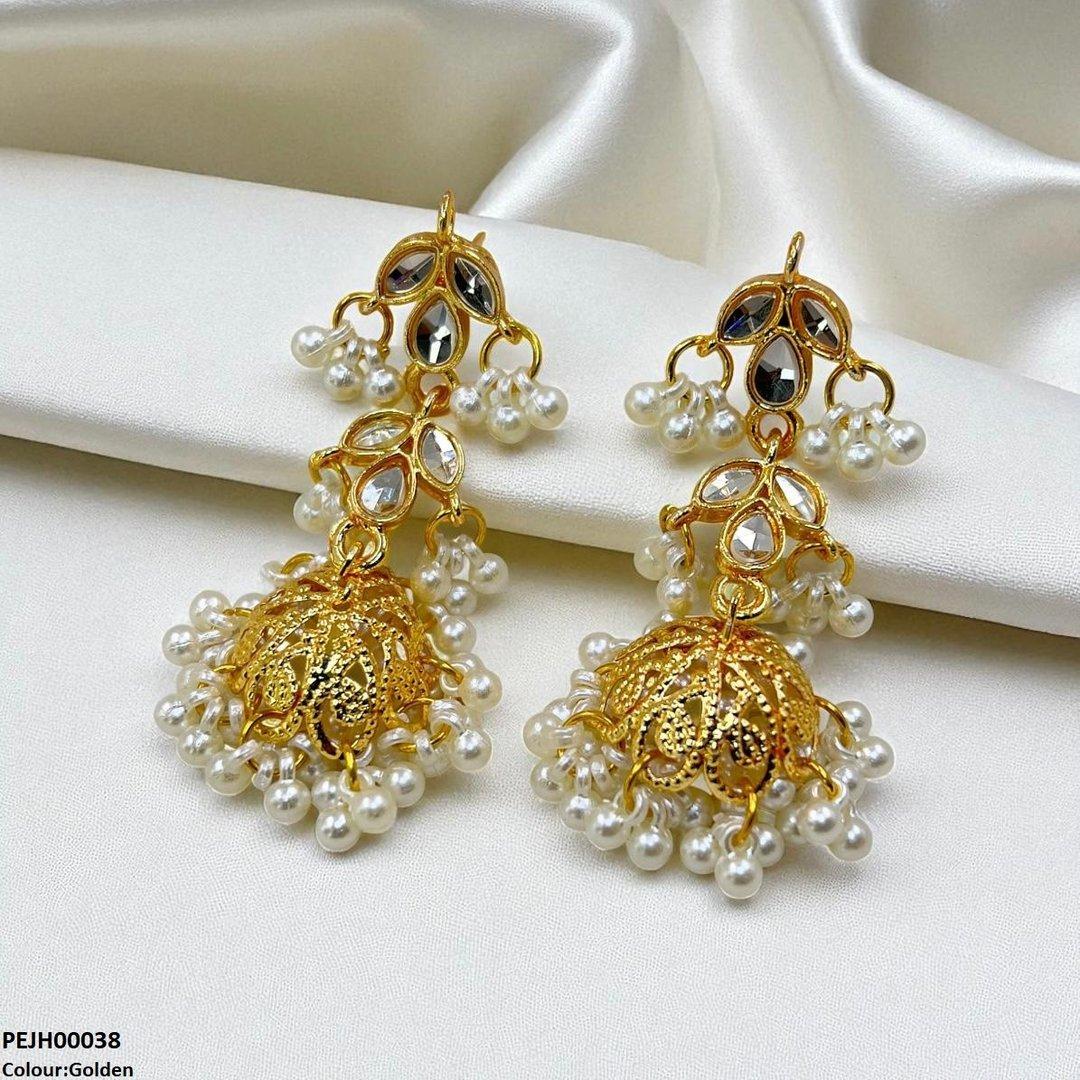 H00038 SDQ Tear/Pearl Drop Jhumki - PEJH