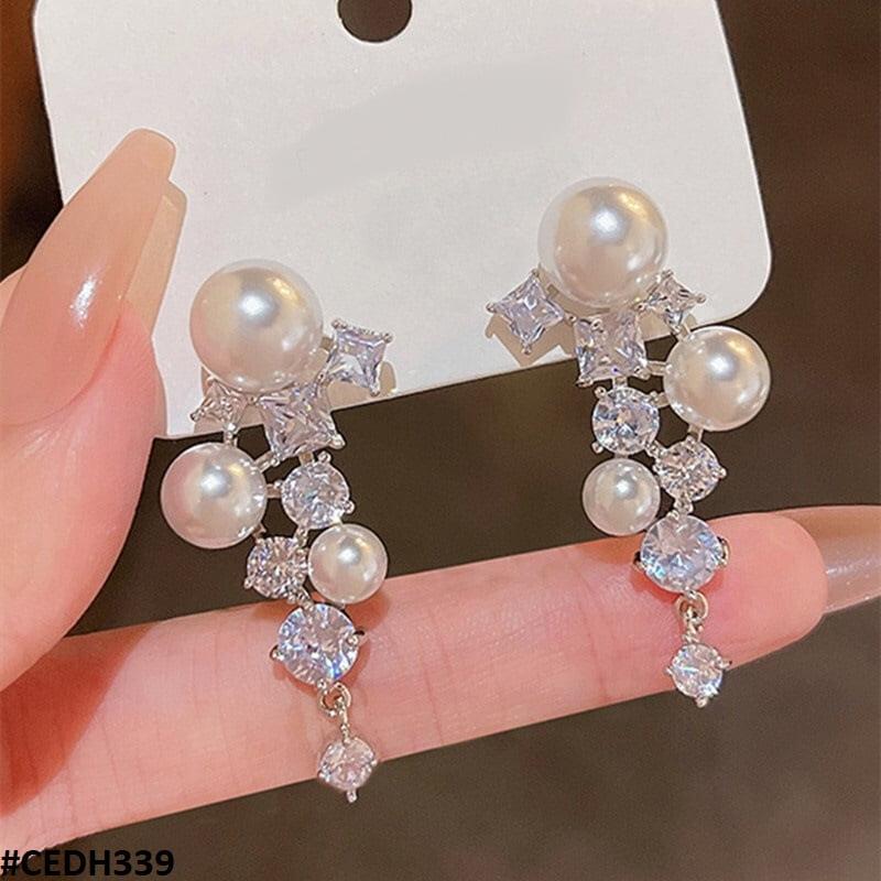 DH339 SYB Pearl Ear Drop Earrings Pair