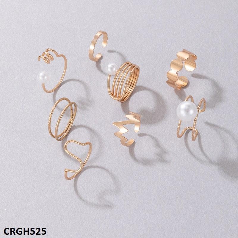 GH525 YYE Pearl/Curved 8 Midi Rings