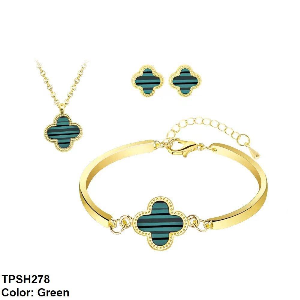 SH278 ZXS Painted Clover Pendant Set