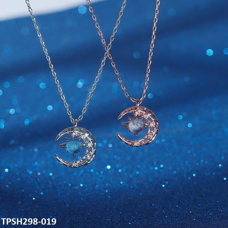 SH298 XST Moon/Aqua Curb Chain Pendant Wholesale Price