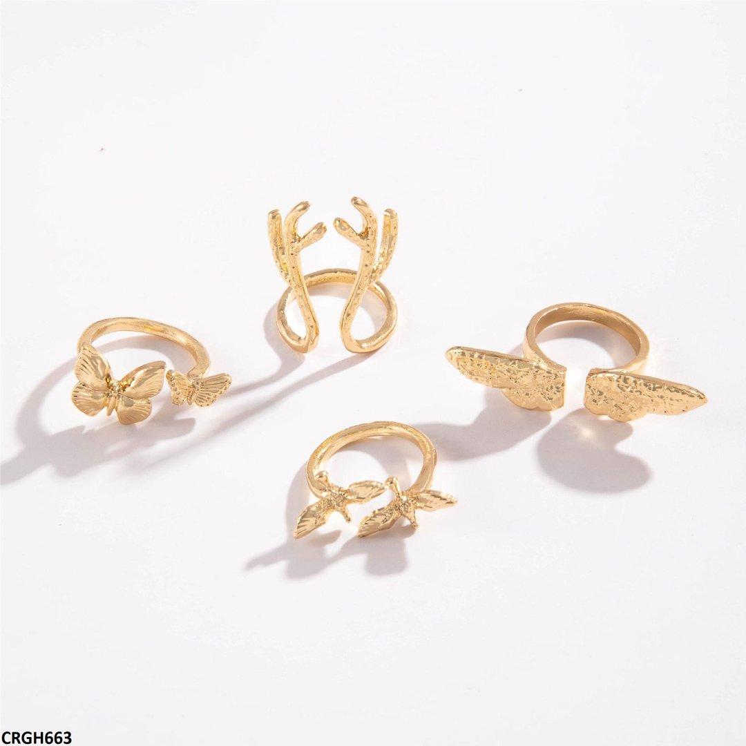 GH663 YYE Butterfly 4 Midi Rings