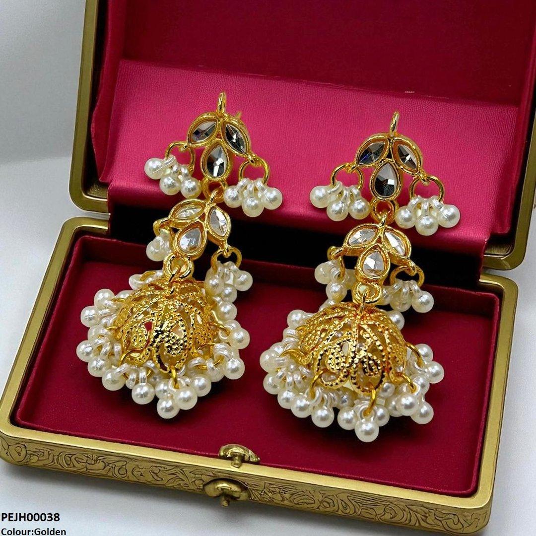H00038 SDQ Tear/Pearl Drop Jhumki - PEJH