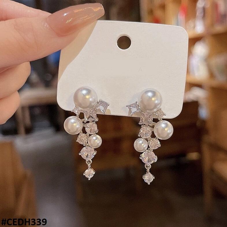 DH339 SYB Pearl Ear Drop Earrings Pair