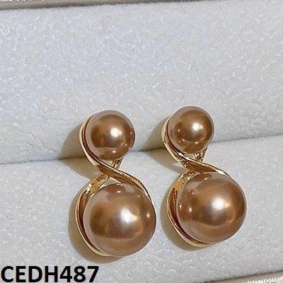 DH487 YYZ Round Pearl Drop Earrings