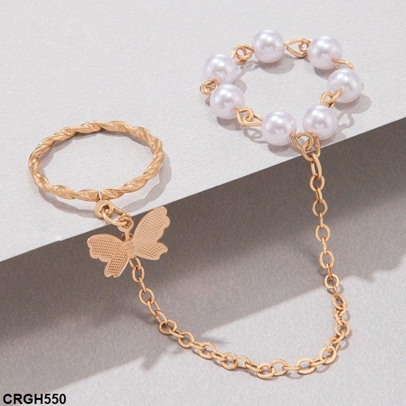 GH550 YYE Butterfly Link Ring Midi Ring
