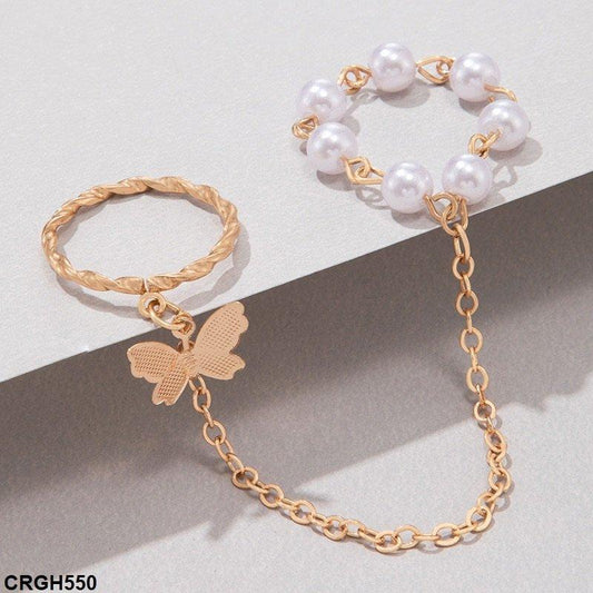 GH550 YYE Butterfly Link Ring Midi Ring