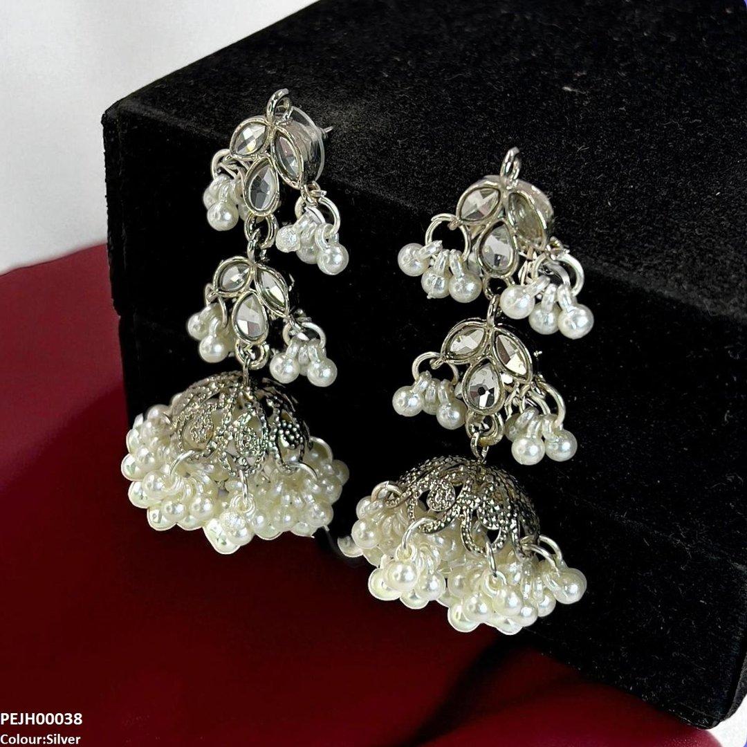 H00038 SDQ Tear/Pearl Drop Jhumki - PEJH