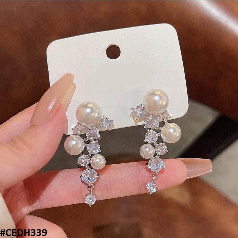 DH339 SYB Pearl Ear Drop Earrings Pair