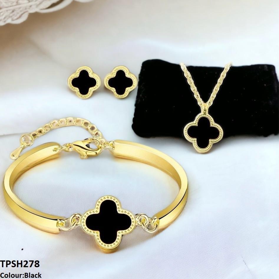 SH278 ZXS Painted Clover Pendant Set