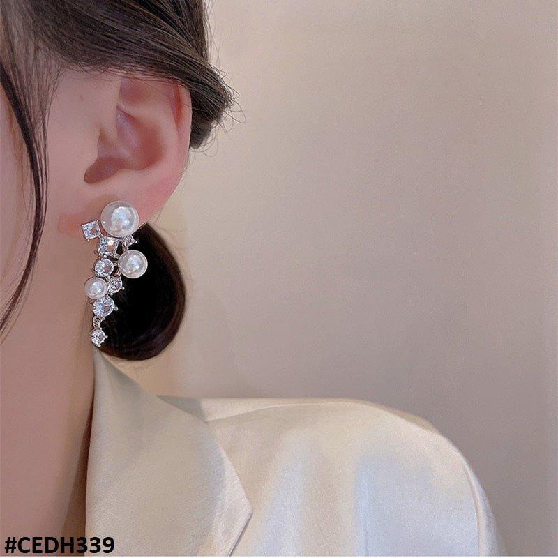 DH339 SYB Pearl Ear Drop Earrings Pair