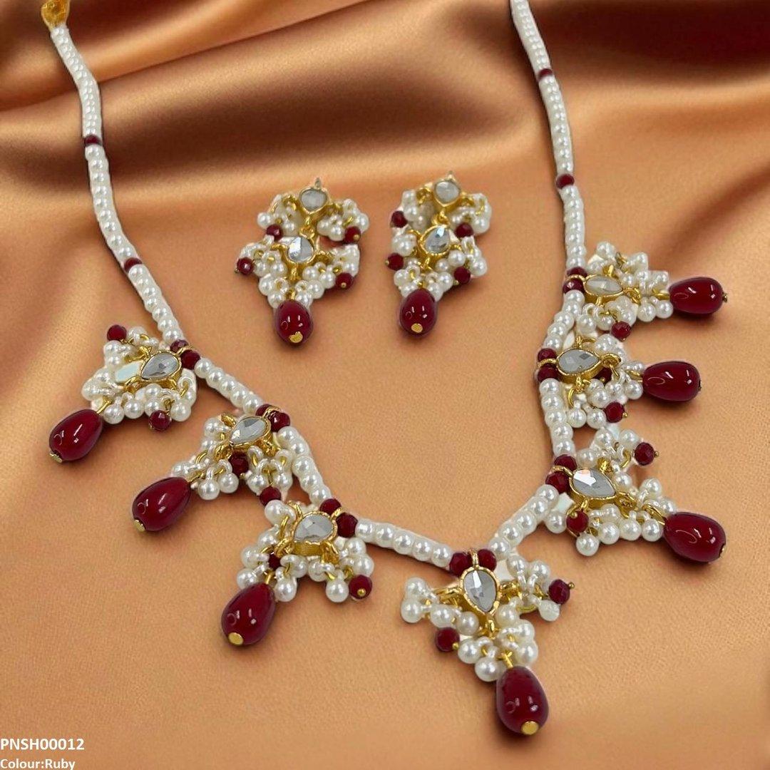 SH00012 SDQ Pearl Drop Necklace Set - PNSH