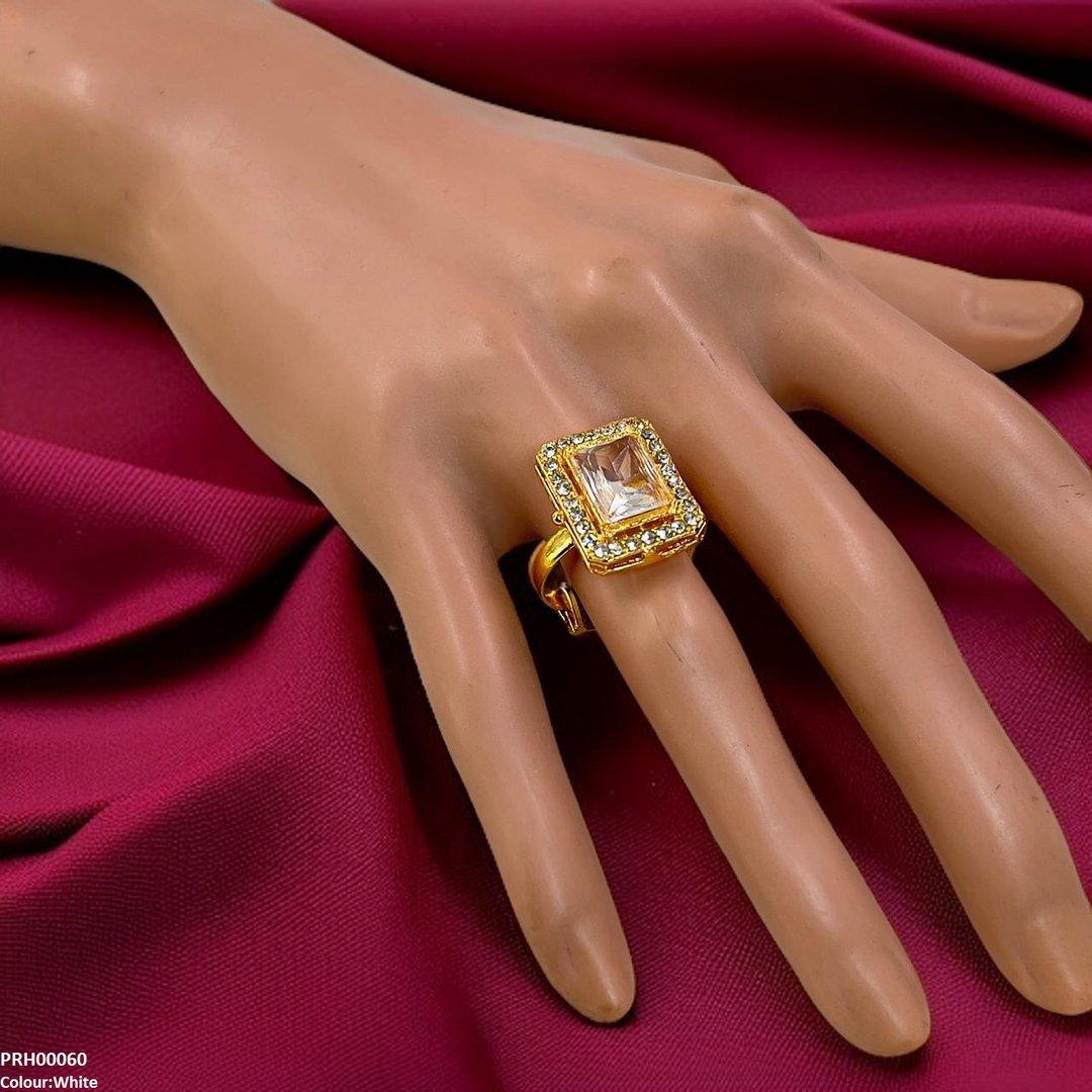 H00060 FRN Square Stone Ring Adjustable - PRH