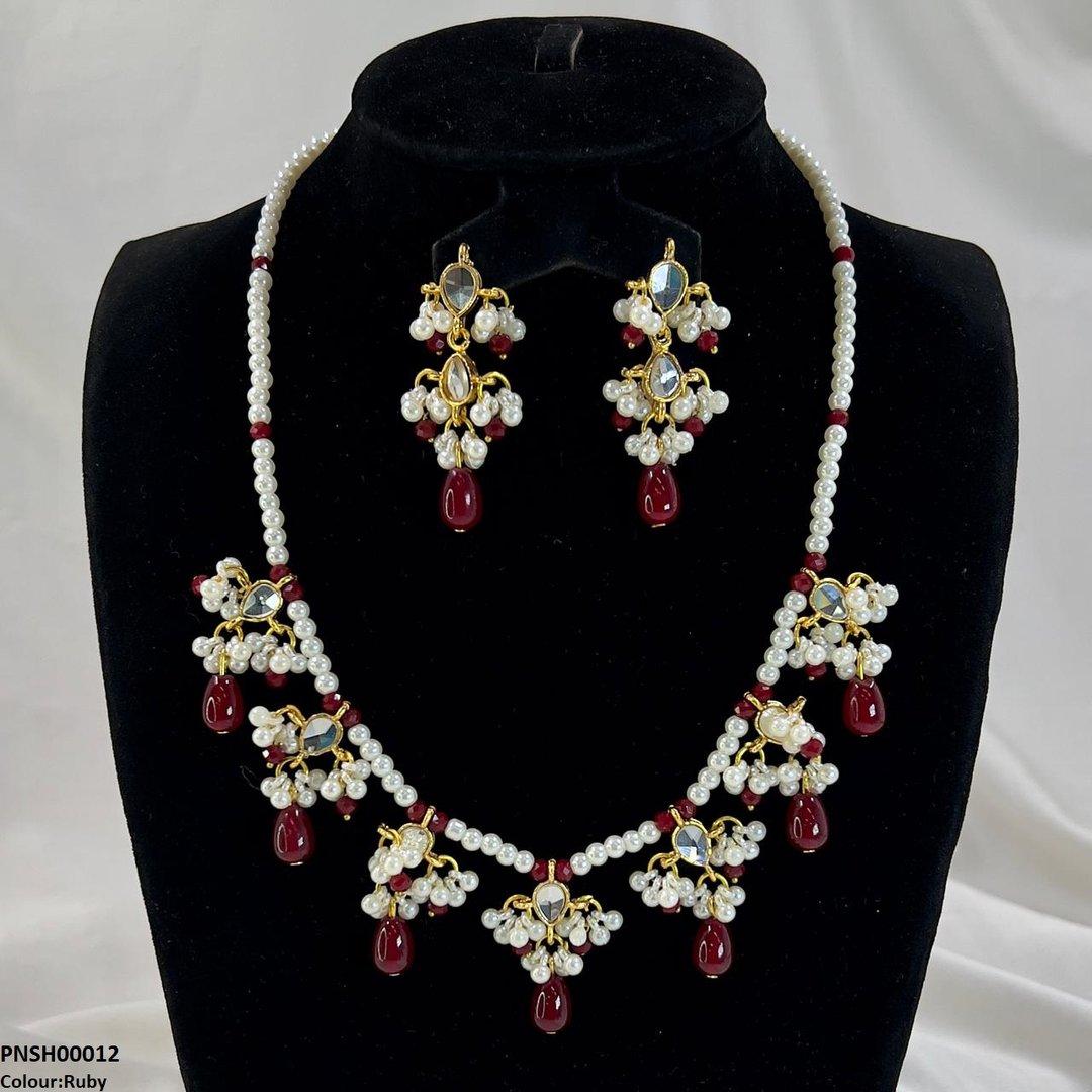 SH00012 SDQ Pearl Drop Necklace Set - PNSH