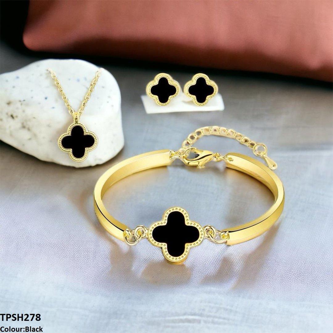 SH278 ZXS Painted Clover Pendant Set