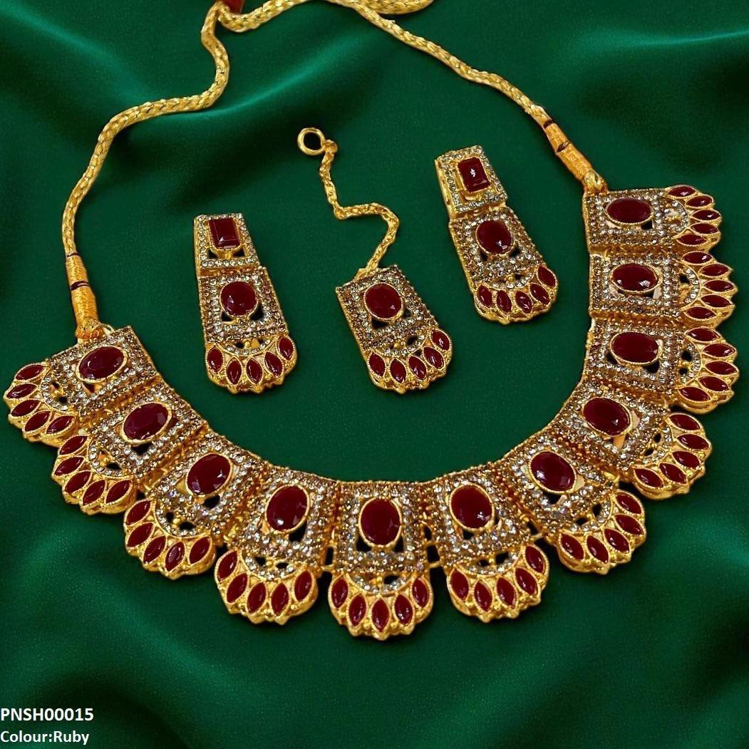 SH00015 FRN Marquise/Oval Necklace Set - PNSH