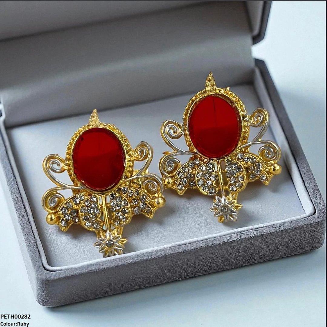 TH00282 FRN Oval Flower Tops Pair - PETH