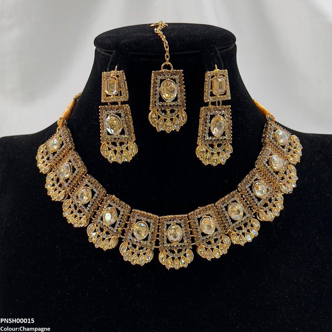 SH00015 FRN Marquise/Oval Necklace Set - PNSH