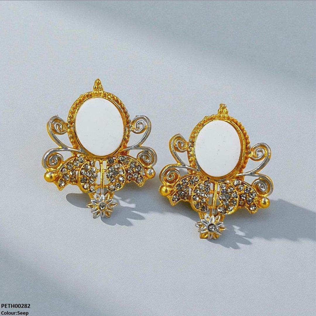 TH00282 FRN Oval Flower Tops Pair - PETH